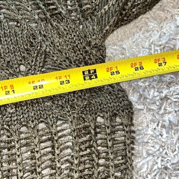 Vintage Polo Ralph Lauren Boho Fringe Linen Knit Cardigan Sweater Women’s Large - Picture 12 of 14